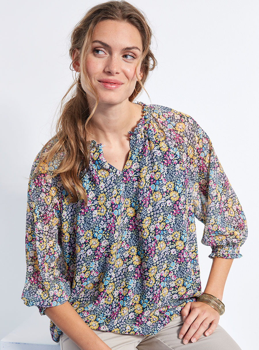 Pretty Shirred Blouse - Infashion