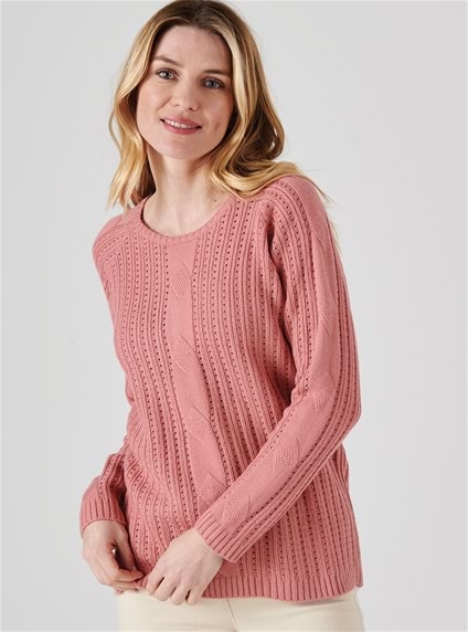 Pointelle Knit Sweater - Infashion