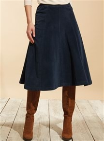 Panelled Velvet Cord Skirt