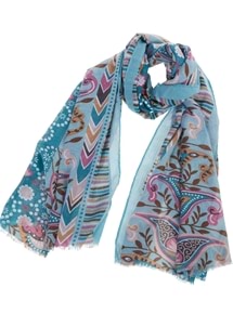 Teal Paisley Scarf