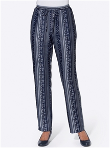 Printed Pull On Pants