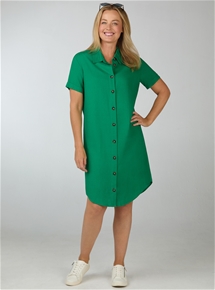 Linen Blend Shirt Dress