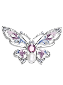 Silver Tone Alloy Butterfly Brooch