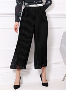 Wide Leg Pleated Trousers